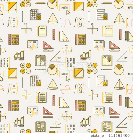 Mathematics modern seamless pattern. Math Education vector creative background 111563400