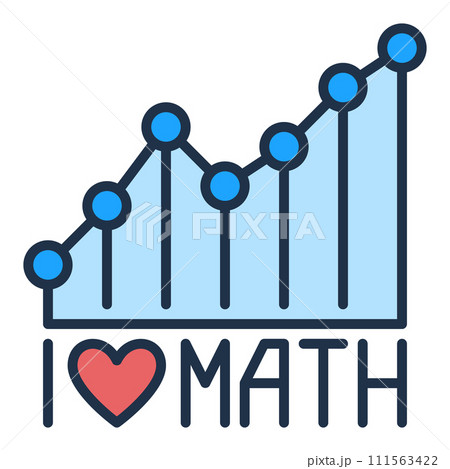 I Love Math vector Mathematics concept colored icon or sign 111563422