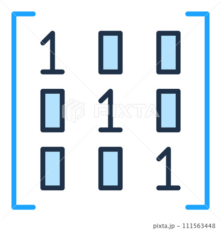 Math Matrix vector Mathematics Sciecnce concept colored icon 111563448