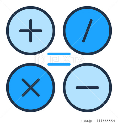 Basic Math Symbols vector Mathematics concept colored icon Basic Math Symbols vector Mathematics concept colored icon 111563554