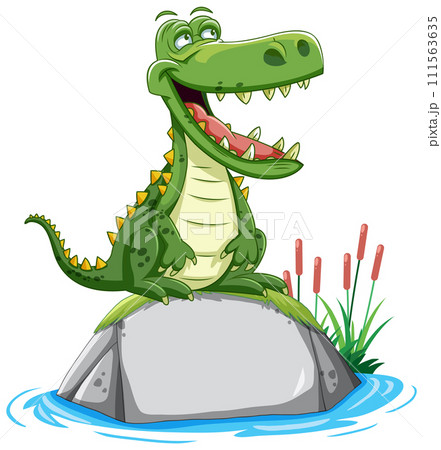 Cheerful Crocodile on a Rock Cheerful Crocodile on a Rock 111563635