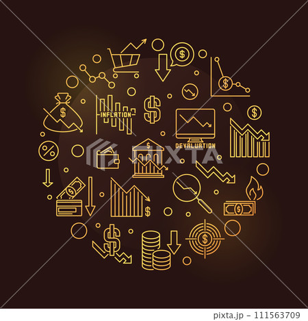 World Financial Crisis vector concept round...のイラスト素材 [111563709] - PIXTA
