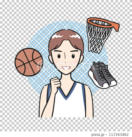 A male student who works hard at basketball, basketball club, and club activities (with background) A male student who works hard at basketball, basketball club, and club activities (with background) 111563862