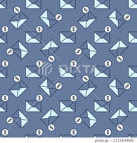 Dollar Sign and Envelope vector Email colored seamless pattern Dollar Sign and Envelope vector Email colored seamless pattern 111564600