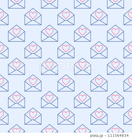 Envelope with Heart vector concept line creative seamless pattern Envelope with Heart vector concept line creative seamless pattern 111564634