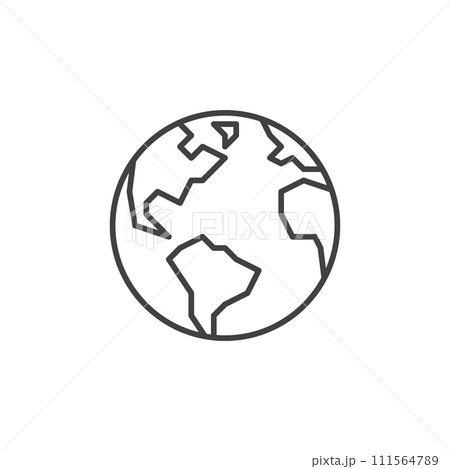 Earth vector World concept round line icon or sign Earth vector World concept round line icon or sign 111564789