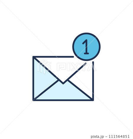1 Number in Circle and Envelope vector One New Email concept colored icon 1 Number in Circle and Envelope vector One New Email concept colored icon 111564851