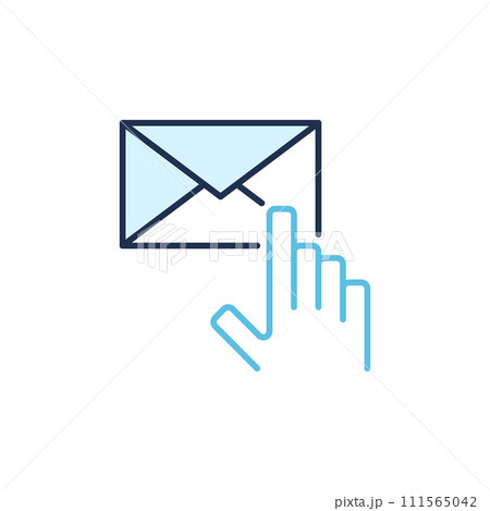 Hand pointing on Envelope vector Email concept colored icon Hand pointing on Envelope vector Email concept colored icon 111565042
