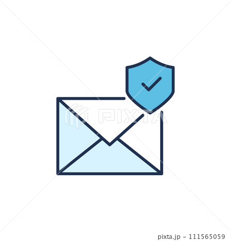 Shield and Envelope vector Email Protection concept colored icon Shield and Envelope vector Email Protection concept colored icon 111565059