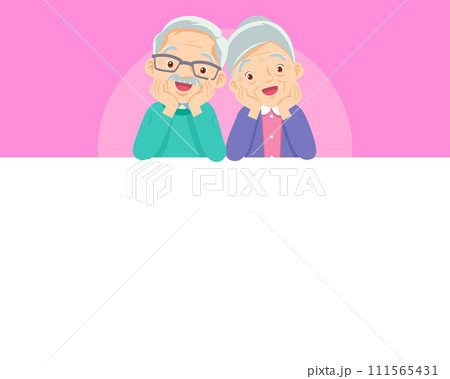 cute elderly couple sitting together with white space 002 cute elderly couple sitting together with white space 002 111565431