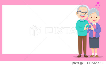 cute elderly couple sitting together with white space cute elderly couple sitting together with white space 111565439