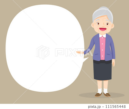 Elderly old people and blank banner present your text Elderly old people and blank banner present your text 111565448