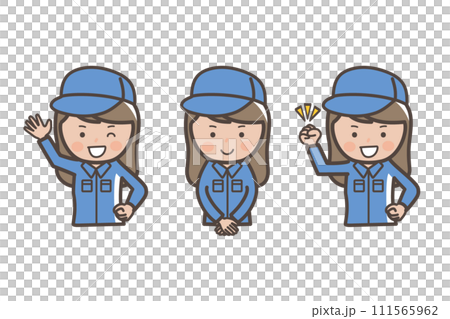 女工及清潔工上半身姿勢套組_Gutspose_Greetings_Reply 111565962