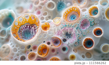 火星とかにいそうな架空の微生物の顕微鏡画像