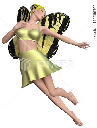 3D Fairy with yellow wings 111566509