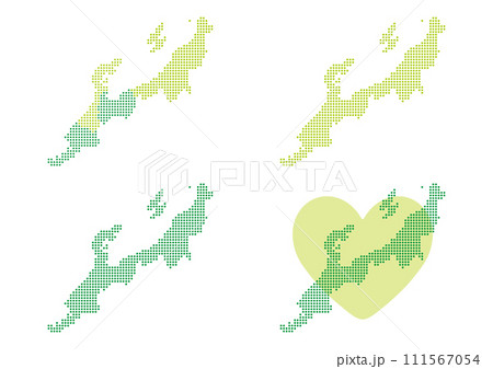丸いドットでできた北陸の地図イラスト 111567054