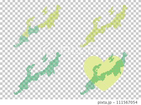 丸いドットでできた北陸の地図イラスト 111567054