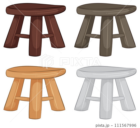 Assorted Wooden Stools Collection 111567996