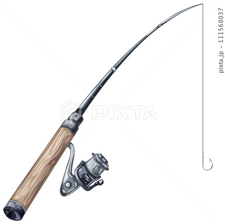 Realistic Fishing Rod Vector Illustration 111568037