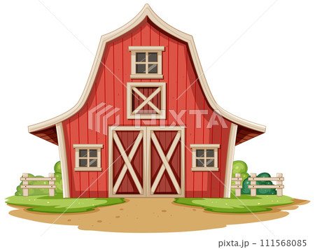 Charming Red Barn in Countryside 111568085