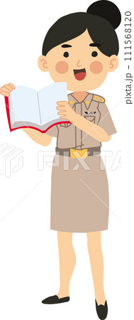 Thai Female Teacher Cartoon Teaching Lesson Thai Female Teacher Cartoon Teaching Lesson 111568120