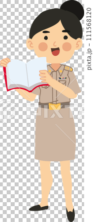 Thai Female Teacher Cartoon Teaching Lesson Thai Female Teacher Cartoon Teaching Lesson 111568120