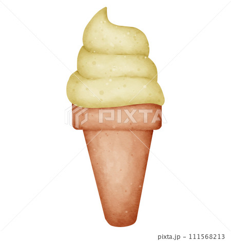 Cartoon watercolor ice cream cone Cartoon watercolor ice cream cone 111568213