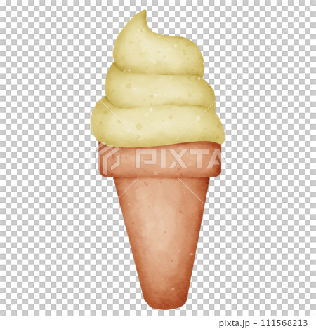 Cartoon watercolor ice cream cone 111568213