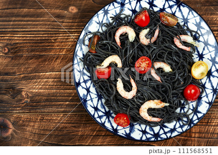 Pasta spaghetti with seafood. Pasta spaghetti with seafood. 111568551