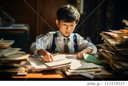 勉強する男の子 111570557