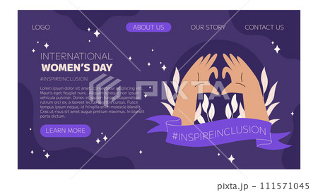 IWD Inspire Inclusion campaign, International Women's Day 2024 Landing page template features variety of hands showing the heart gesture. Vector hand drawn illustration in flat style IWD Inspire Inclusion campaign, International Women's Day 2024 Landing page template features variety of hands showing the heart gesture. Vector hand drawn illustration in flat style 111571045
