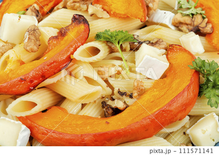 Pumpkin pasta with nuts 111571141