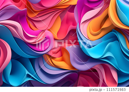 AI-generated content. Abstract Background composed of shapes and curves on subject of modern art ai 111571983