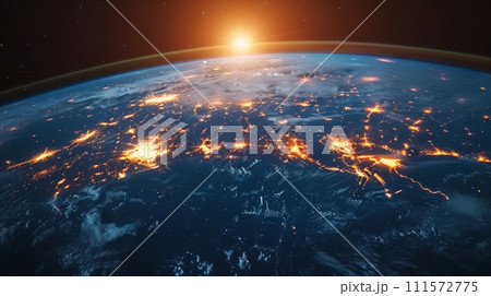 AI-generated content. Internet, IoT, cyberspace, global business, innovations, big data science, digital finance, blockchain. Elements from NASA. 111572775