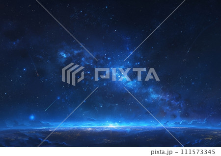 幻想的宇宙の夜明け: 神秘的な光を放つ星々 AI画像 35 111573345
