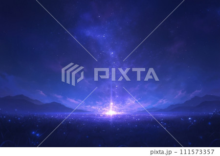 幻想的宇宙の夜明け: 神秘的な光を放つ星々 AI画像 47 111573357