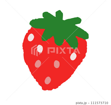 シンプルな手書き風いちごのイラスト(主線なし) シンプルな手書き風いちごのイラスト(主線なし) 111573710