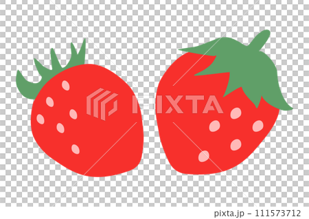 シンプルな苺の2個セットのイラスト（主線なし） 111573712