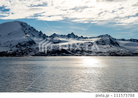 Arctic landscape with beautiful lighting in Svalbard Arctic landscape with beautiful lighting in Svalbard 111573788