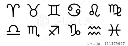 12星座のマーク　星のデザイン シンプル 111573997