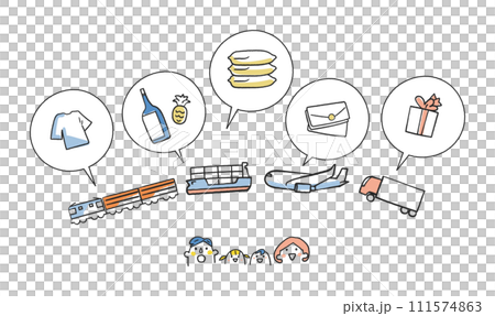 Logistics that supports life, logistics set illustration material 111574863