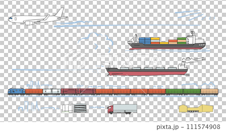 負責物流的車輛設置插畫素材 111574908