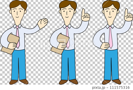お客様を案内する男性会社員のイラスト 111575316