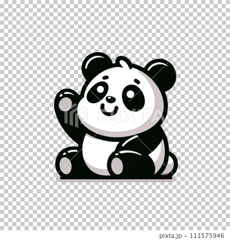 坐著的熊貓的插圖 111575946