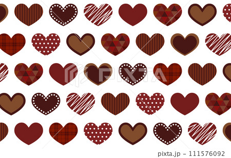 ブラウンのハートの白背景のベクターイラスト素材 ブラウンのハートの白背景のベクターイラスト素材 111576092