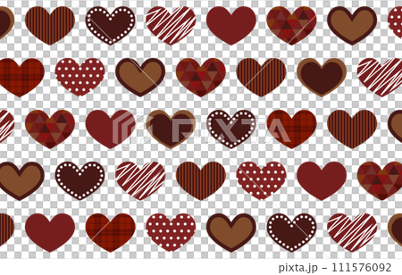 ブラウンのハートの白背景のベクターイラスト素材 ブラウンのハートの白背景のベクターイラスト素材 111576092