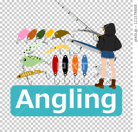 かわいいタッチの釣りのイラストセット 111576608