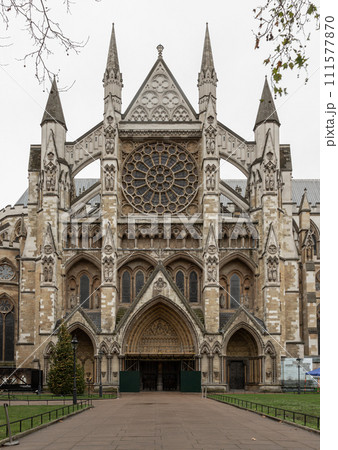 Exterior Architecture of The gothic Westminster Abbey (The Collegiate Church of St Peter at City of Westminster). Exterior Architecture of The gothic Westminster Abbey (The Collegiate Church of St Peter at City of Westminster). 111577870