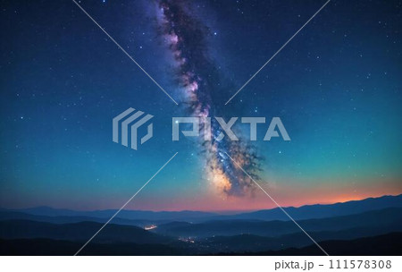 Milky Way Dream: Glowing Bokeh & Galactic Dust (High-Res) 111578308