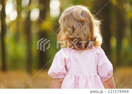 Beauty portrait of a little girl with long hair Beauty portrait of a little girl with long hair 111578469